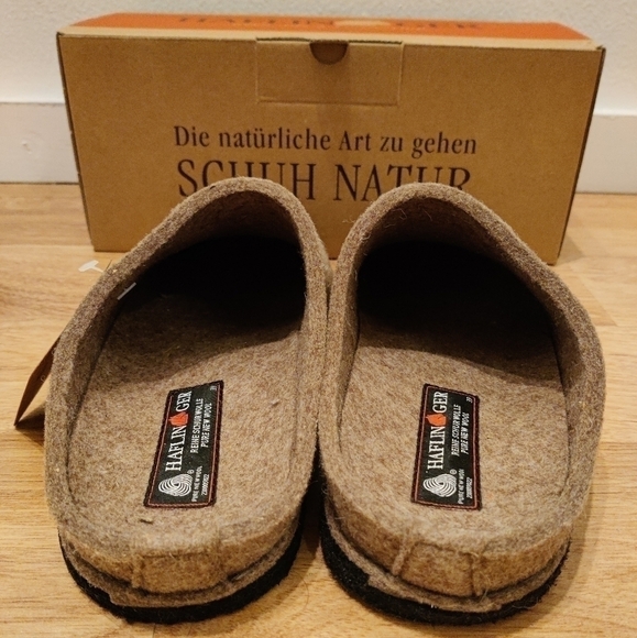 NEW Haflinger wool felt slippers with arch support Flair soft turf 39 beige - Picture 12 of 14